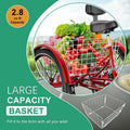 MOONCOOL Adult Tricycles with Rear Basket & Inflator, 24 26 in 7 Speed 3 Wheel Bikes, Three - Wheeled Bicycles Adult Trike with Backrest for Seniors, Women, Men