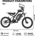 40MPH Electric Bicycle, Dual - Mode Electric Dirt Bike 3000W(Peak)Freego Nova3 Electric Motorcycle Bike for Adults, Mid - Drive Motor, 60V/25ah Battery, 17x3.15 Tire Full Suspension Hydraulic Brake