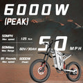 50MPH Freego X2pro Electric Motorcycle for Adults 6000W(Peak) Motor 60V 30ah Battery Electric Bicycle Full Suspension Ebike