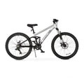 24" Ozark Trail FS.1 Epictrail Full Suspension Mountain Bike, for Teens and Adults, Heights Between 4'6" - 5'6", Silver