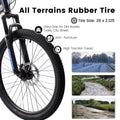24 in Dual/Front Suspension Mens Womens Mountain Bike, 21 Speeds Dual Disc Brake, High - Carbon Steel Frame, Trail Beach Snow Commuter City Bikes, Black