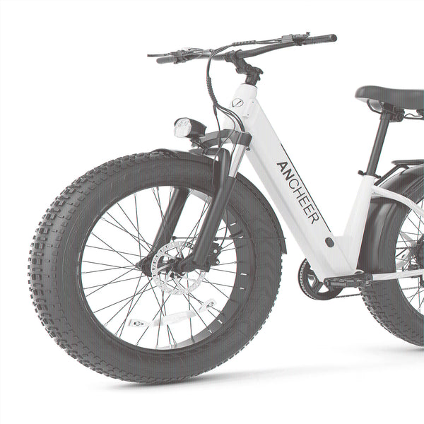 ANCHEER Electric Bike for Adults, 750W Ebike, 28MPH 60miles Electric Mountain Bike, 26" Fat Tire Electric Bicycle with 48V 15AH Battery, Rear Rack, Lockable Suspension Fork, 7 Speed, UL2849