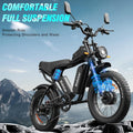 Ridstar Electric Bike for Adults Q20, 1200W 30MPH, 48V 15.6ah Electric Bicycle, 7 Speed Full Suspension Mountain Bike UL2849