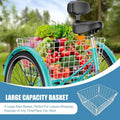 MOPHOTO Adult Tricycle 20/24/26 in 3 Wheel Bicycle, 3 Wheel Bikes for Adults, 7 Speed Low Stepover Frame Tricycle with Basket/Bell, 3 Wheel Bicycle for Seniors, Women, Men
