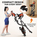 Pooboo 4in1 Folding Exercise Bike Indoor Cycling Bike Stationary Magnetic X Bike Gym Workout 300 lb Easy to Get on/Off