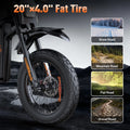 Electric Dirt Bike for Adults, 60V 35ah, 3000W 45 MPH & 37 - 68 Miles Electric Motorcycle, 25'' Fat Tire Off - Road Mountain Bike UL2849