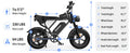 Ridstar Electric Biycle for Adults, 1200W 32MPH, 48V 20AH Electric Dirt Bike, 20" Fat Tire 7 Speed Mountain Bike UL2849