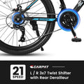 26 in Mountain Bike for Men, Adult Mountain Bike with Shimano 21 Speed & Disc Brakes, Black Orange