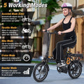 16" Folding Electric Bike with 500W Brushless Motor, 20 MPH, 37-Mile Range, Removable Battery & Dual Disc Brakes, Mini E-Bike for City Commuting