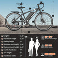 MISODO Electric Bike for Adults 26", 750W Peak E - Mountain Bike 48V 10AH, 25mph 45miles Range Electric Mountain Bike, E - Mountain Bikefor Adults Off - Road, Professional 7 - Speed UL2849