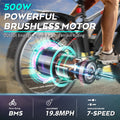 Gocio 26" 4.0 Fat Tire Electric Bike for Adults, 500W Motor, 48V 13ah Battery, Lightweight Aluminum Alloy Frame, Max 22mph Electric Mountain Bike Beach Snow Ebike for Men, Professional 7 - Speed UL2849