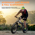Dual Motor PEAK 3000W Electric Bike for Adults, 31mph 48V 23ah Electric Bicycle, 26" Fat Tire Mountain Bike UL2849