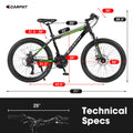 26 in Mountain Bike for Men, Adult Mens Bike with 21 Speed & Disc Brakes
