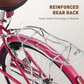 Viribus Women'S Comfort Bike 24 in Beach & City Cruiser Bicycle with Basket Rack White