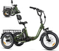 Addmotor Folding Electric Trike, 90MI Electric Tricycle for Adults, 750W 48V 20ah, CITYTRI 3 Wheel Electric Bikes, Step - Thru Etrike with Rear Speed Differential & Parking Brake, E - 310 Plus Red