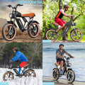 Ridstar Electric Biycle for Adults, 1200W 32MPH, 48V 20AH Electric Dirt Bike, 20" Fat Tire 7 Speed Mountain Bike UL2849