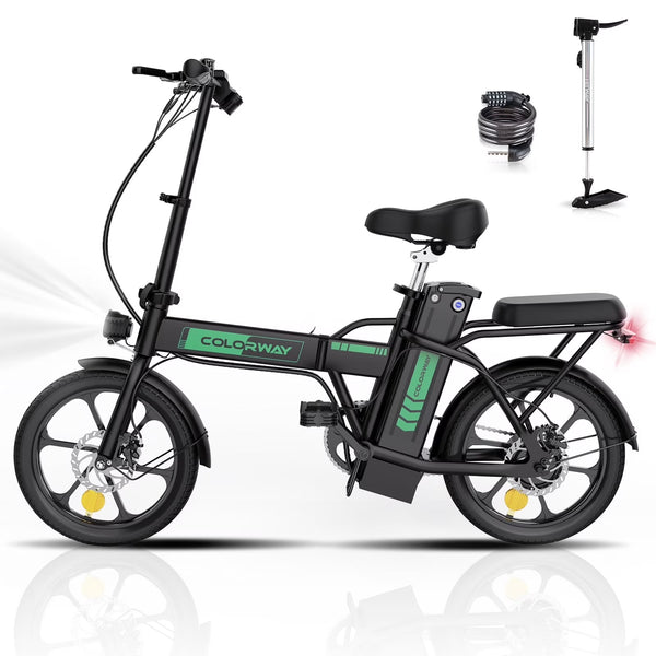 COLORWAY Electric Bike, 500W/10.4ah/36V Removable Battery E Bike, Electric Foldable Pedal Assist E - Bicycle, 19.9MPH Bicycle for Teenager and Adults BK5M UL2849