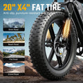 TST Electric Bike for Adults, 750W Peak 1500W Motor, 20"x4" Fat Tire, E Mountain Bike, 48V/15AH UL2849