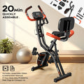 Pooboo 4in1 Folding Exercise Bike Indoor Cycling Bike Stationary Magnetic X Bike Gym Workout 300 lb Easy to Get on/Off