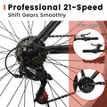 Aukfa 26" Mountain Bike for Men and Women, 21 - Speed High - Performance All - Terrain Bicycle with Dual V - Brakes, Green