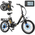 Folding Electric Bike for Adults with 20" Fat Tires, 750W Brushless Motor, 30MPH, 44-Mile Range, LCD Display & Fork Suspension for Snow/Sand Commuting