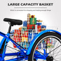 MOPHOTO 7 Speed 27.5" Adult Mountain Tricycle, Exercise Men'S Women'S Bicycle, 3 Wheel Cruiser Bike