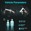 750W Peak Electric Bike for Adults, 500W Motor, 20"x2.5" Fat Tire Folding Ebike, 48V 7.8ah Battery 43miles Long Ranges, up to 24MPH Max Speed