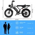 AOVOPRO AP20 Electric Bike for Adults 20 X 4.0 Fat Tire, 750W Off - Road E Bike, E - Mountain Bike 48V 15.6AH UL2849