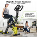 Pooboo 4in1 Folding Exercise Bike Indoor Cycling Bike Stationary Magnetic X Bike Gym Workout 300 lb Easy to Get on/Off
