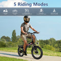 Gocio Foldable Electric Bike for Adults, Peak 750W Electric Mountain Bicycles, 20" * 2.4" Fat Tire Electric Bicycle, 375wh 48V Removable Lithium - Ion Battery, Urban Commuter Ebike Man Woman UL2849