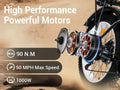 5000w Peak Dual Motor Electric Bike, 26" Fat Tire Shimano 21 Speed 45 MPH Commuter Mtb, 60V 25AH Front Suspension Ebike