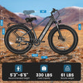 ANCHEER Electric Bike for Adults Peak 1000W Electric Bicycle 48V 15AH Battery Electric Bike 26" x 4.0" Fat Tire Mountain 28MPH 7 Speed Gears Electric Bike, Rear Rack, UL2849