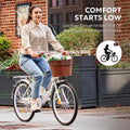 Viribus Women'S Comfort Bike 24 in Beach & City Cruiser Bicycle with Basket Rack White