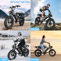 AOVOPRO AP20 Electric Bike for Adults 20 X 4.0 Fat Tire, 750W Off - Road E Bike, E - Mountain Bike 48V 15.6AH UL2849