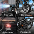 URLIFE 20" Electric Bike for Adults, 1000W Peak Motor, 48V 13AH Remobavle Battery, 7 - Speed Mountain Ebike, UL2849 - Black