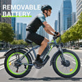5000w Peak Dual Motor Electric Bike, 26" Fat Tire Shimano 21 Speed 45 MPH Commuter Mtb, 60V 25AH Front Suspension Ebike