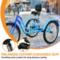 Dextrus 24 in 3 - Wheel Bike, Single Speed Adult Trike, Low Step - Through Cruiser with Front & Rear Baskets, Large Adjustable Seat with Backrest for Seniors, Men, and Women (Purple)