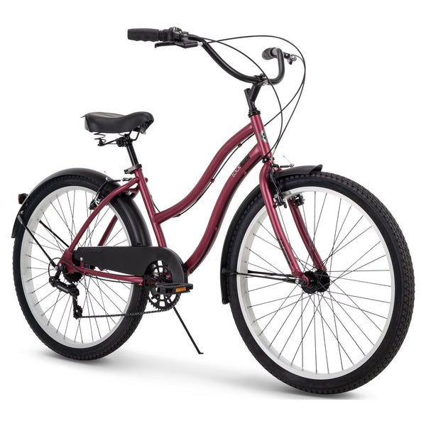 26" Huffy Lockland Cruiser Bike, 7 - Speeds, Padded Saddle, Pink, Ages 12+
