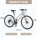 Outdoor Bike 7 Speed Hybrid Bike Disc Brake 700C Road Bike for Men Women'S City Bicycle, Mountain Bike for Outdoor