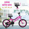 16/18 Inch LED Lighted Kids Bike with Training Wheels, Headlight, Adjustable Seat & Dual Brakes, Children Bicycle for Ages 4-8 Years