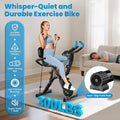 Pooboo 4in1 Folding Exercise Bike Indoor Cycling Bike Stationary Magnetic X Bike Gym Workout 300 lb Easy to Get on/Off
