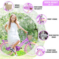 20" Kids Bike Girls Bike with Basket Single Speed Steel Frame Children Bicycle for 7 - 10 Years, Pink