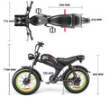 EMOKO C93 Electric Bike - Dual 2000W Motors - Removable 23ah Battery - up to 100 Km Range - Shimano 7 - Speed Gears - Hydrualic Brake - 20" Wheels, Blue Color