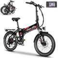 Gocio Foldable Electric Bike for Adults, Peak 750W Electric Mountain Bicycles, 20" * 2.4" Fat Tire Electric Bicycle, 375wh 48V Removable Lithium - Ion Battery, Urban Commuter Ebike Man Woman UL2849