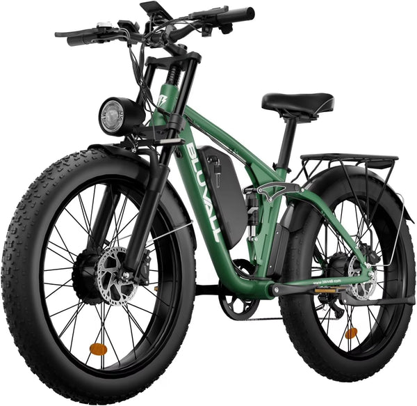 Fat Tire E - Bike 2000W Ebike for Adults, 52V 22.4AH Battery Dual Motor 26" Full Suspension Electric Bicycles 35MPH AWD Mountain E Bike Hydraulic Brakes