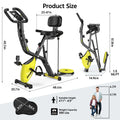 Pooboo 4in1 Folding Exercise Bike Indoor Cycling Bike Stationary Magnetic X Bike Gym Workout 300 lb Easy to Get on/Off