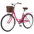 Viribus Women'S Comfort Bike 24 in Beach & City Cruiser Bicycle with Basket Rack White