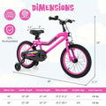 16/18 Inch LED Lighted Kids Bike with Training Wheels, Headlight, Adjustable Seat & Dual Brakes, Children Bicycle for Ages 4-8 Years