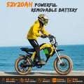 Luckeep M5 Electric Bike for Adults/Teen, 1500W Peak Motor, Max 32MPH, 48V 15AH Battery, Max 60 Miles Electric Motorcycle for Mountains, 20" Fat Tire Electric Dirt Bike, Sand, Road, Full Suspension
