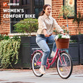 Viribus Women'S Comfort Bike 24 in Beach & City Cruiser Bicycle with Basket Rack White